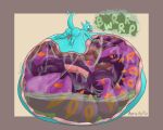 ^w^ abdominal_bulge absurd_res animal_genitalia animal_penis anthro anus apricitypix balls belly big_belly big_butt blue_body blue_scales blush bodily_fluids burping butt claws digestion digital_media_(artwork) drooling duo equine_genitalia equine_penis erection eyes_closed eyewear feral generation_5_pokemon genitals glasses hi_res horn huge_belly hyper hyper_belly inflation kobold lying male markings nintendo nude on_back on_front open_mouth oral_vore orange_markings penis pokemon pokemon_(species) puffy_anus purple_body reptile saliva scales scalie scolipede simple_background size_difference smaller_pred smile sound_effects stomach_acid tail tail_motion tailwag tongue tongue_out vore willing_pred willing_prey