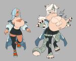 2026 anthro before_and_after big_breasts blush bottomwear breast_expansion breasts claws clothing digital_media_(artwork) expansion felid female footwear fur grey_background grey_body grey_fur growth hair hi_res huge_breasts human human_to_anthro legwear looking_at_viewer mammal murninatair on_one_leg pantherine shoes shorts simple_background smile snow_leopard solo species_transformation standing stockings surprised tail tail_growth torn_clothing torn_legwear torn_stockings transformation white_hair