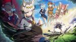  >_< 2boys 6+girls ahoge animal_ears aqua_tail arima_kinen arms_up black_pantyhose blue_eyes blue_headdress blue_jacket blue_sky blue_sweater blue_tank_top boots braid brown_skirt cardigan clenched_hand closed_mouth cloud cloudy_sky crown_braid domino_mask drill_hair ear_covers ear_ornament ear_ribbon eye_mask fingerless_gloves folded_hair fujimasa_march_(racing)_(umamusume) fujimasa_march_(umamusume) full_body gloves grass grey_hair hair_between_eyes hair_ornament hairband hat headband highres horse_ears horse_girl horse_tail jacket kitahara_jou lightning_bolt_symbol long_hair long_sleeves mask multicolored_hair multiple_boys multiple_girls musaka_ginjirou neckerchief newsboy_cap norn_ace_(umamusume) oguri_cap_(starlight_beat)_(umamusume) oguri_cap_(umamusume) open_clothes open_jacket open_mouth open_shirt pants pantyhose pink_shirt red_neckerchief rudy_lemono_(umamusume) running sailor_collar shirt shoes short_hair side_drill skirt sky smile sneakers streaked_hair super_creek_(murmuring_stream)_(umamusume) super_creek_(umamusume) sweater tail tamamo_cross_(fast_as_lightning)_(umamusume) tamamo_cross_(umamusume) tank_top tsujiya_okuyasu umamusume umamusume:_cinderella_gray very_long_hair white_gloves white_jacket white_pants white_shirt 