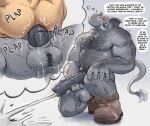 5_fingers anal anal_penetration animal_genitalia animal_penis anthro anthro_on_anthro anthro_penetrated anthro_penetrating anthro_penetrating_anthro arm_hair ball_tuft balls barazoku barbell_piercing belly_hair biceps big_balls big_muscles big_penis biped black_penis blush bodily_fluids body_hair boots brown_boots brown_clothing brown_footwear brown_hat brown_headwear butt chest_hair clothing cum cum_on_ground cumshot deltoids digital_media_(artwork) dullaram duo ejaculation elephant elephantid english_text erection eyebrows eyes_closed faceless_anthro faceless_character faceless_male facial_hair fantasizing felid fingernails fingers footwear fur genital_fluids genitals gradient_background grey_background grey_body grey_facial_hair grey_mustache hairy hand_on_knee hand_on_leg hand_on_own_knee hand_on_own_leg hand_on_own_penis hand_on_penis hat headgear headwear hi_res humanoid_hands interspecies kneeling leg_hair lion looking_pleasured male male/male male_anthro male_penetrated male_penetrating male_penetrating_male mammal manly masturbation mature_anthro mature_male medial_ring mostly_nude_anthro mostly_nude_male musclegut muscular muscular_anthro muscular_arms muscular_male mustache nails nipple_barbell nipple_piercing nipples on_one_knee onomatopoeia orgasm pantherine pecs penetration penile penile_masturbation penile_penetration penis penis_in_ass piercing plantigrade plap proboscidean proboscis_(anatomy) pubes sex shaded sheath shoes shoulder_hair simple_background solo_focus sound_effects speech_bubble tail tail_tuft talking_to_self tan_body text thought_bubble thrusting triceps trunk_(anatomy) tuft tusks vein veiny_penis white_tusks 