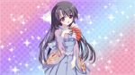  black_hair cable collar highres ichikishima_mizuha izumi_tsubasu japanese_clothes kimono mizuha_school_uniform non-web_source obi re:stage! sash school_uniform skirt 