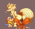  anthro anus blush breasts butt canine couple cowgirl_position dildo double_dildo duo female floatzel fox kayla-na lesbian mammal mel_the_hybrid multiple_tails ninetales nintendo nipples nude on_top pok&#233;mon pokemon pussy sex sex_toy straddling video_games 