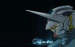  black_background commentary_request derivative_work g-self glowing gundam gundam_g_no_reconguista ke_yukikaze mecha mecha_focus mixed-language_text mobile_suit portrait robot science_fiction title unfinished upper_body v-fin 