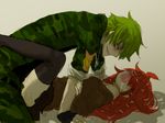  blush breasts clothed_sex crying cum duo eyes_closed fangs female flaky flippy green_hair hair happy_tree_friends human male mammal open_mouth personification red_hair sex straight unknown_artist 