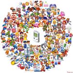  6+boys 6+girls animal_ears baseball_bat baseball_helmet beard black_hair blonde_hair blue_hair bow boxing_gloves breasts brock_(pokemon) brown_hair bubble_bobble bulbasaur character_request charmander chest_hair chinese_clothes cleavage commentary copyright_request dr._mario dress facial_hair flower game_boy geodude gloves golf_club green_hair hair_flower hair_ornament handheld_game_console hat headband heart helmet highres holding holding_baseball_bat holding_staff holding_sword holding_weapon holding_whip kirby kirby_(series) lemmings mario mario_(series) mega_man_(character) metroid mew_(pokemon) misty_(pokemon) multiple_boys multiple_girls mustache onix orange_hair overalls pikachu pink_hair pixel_art pixelflag pokemon pokemon_(creature) pokemon_red/green/blue/yellow purple_hair q_bert red_(pokemon) red_hair shield speech_bubble squirtle staff starmie staryu street_fighter sword wario weapon whip white_gloves white_hair wings yellow_bow yellow_dress yoshi 