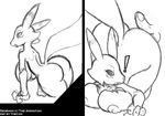  ! anthro ass_up balls bent_over big_breasts big_butt breasts butt canine digimon disembodied_penis duo erection female fox glans humanoid_penis male mammal nipples nude penis raised_tail renamon shocked solo_focus thecon 