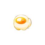 among_us commentary crewmate_(among_us) egg_(food) english_commentary food full_body no_humans signature simple_background solo tenmiyakiyo white_background 