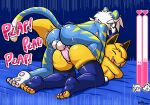  2026 4_toes all_fours anthro anthro_on_anthro anthro_penetrated anthro_penetrating anthro_penetrating_anthro ass_up balls big_breasts big_butt black_inner_ear black_nose blonde_hair blue_background blue_body blue_clothing blue_fur blue_legwear blush breasts breath butt canid canine carina_(felino) clothing doggystyle duo erection eyes_closed fangs feet felid felino female female_penetrated fox from_behind_position fur genitals green_eyes hair hi_res interspecies legwear looking_at_another looking_down lust_bar male male/female male_penetrating male_penetrating_female mammal mostly_nude motion_lines nipples nude open_mouth pantherine pawpads penetration penis pink_nipples pink_pawpads pink_penis pink_vulva pupils sex sharp_teeth simple_background smile smirk striped_body striped_fur stripes teeth thick_thighs thrusting tiger toes vaginal vaginal_penetration vulva white_balls white_hair yellow_body yellow_fur yellow_stripes zack_(pundercracker) 