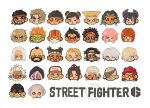  6+boys 6+girls :3 :o a.k.i._(street_fighter) akuma_(street_fighter) alex_winger aqua_eyes bald baseball_cap beard black_eyes black_hair blanka blonde_hair blue_eyes braid brown_eyes brown_hair cammy_white chibi chibi_only chun-li colored_tips commentary_request copyright_name crimson_viper crossover dee_jay dhalsim double_bun dreadlocks e._honda ed_(street_fighter) elena_(street_fighter) everyone facial_hair fatal_fury fatal_fury_cap flattop frown full_beard green_eyes grin guile hair_bun hair_horns hair_over_one_eye han_juri hat head_only headband heterochromia highres ingrid_(capcom) jamie_siu jp_(street_fighter) ken_masters kimberly_jackson lily_hawk luke_sullivan m._bison manon_legrand marisa_(street_fighter) mohawk multicolored_hair multiple_boys multiple_girls mustache o3o one_eye_closed orange_hair pink_eyes pink_hair purple_eyes quad_braids rashid_(street_fighter) red_eyes red_hair red_hat red_headband ryu_(street_fighter) sagat shiranui_mai short_hair simple_background smile street_fighter street_fighter_6 sunglasses syazai terry_bogard twintails v-shaped_eyebrows watermark white_background white_eyes white_hair zangief 