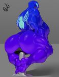  absurd_res alien alien_humanoid big_breasts big_butt blue_body breasts butt chair claws digital_media_(artwork) dustyjcircus emblem empty_eyes feet female furniture hi_res huge_breasts huge_butt humanoid marvel marvel_rivals not_furry on_chair rear_view sharp_teeth she-venom sitting sitting_on_chair smile solo symbiote teeth toe_claws venom_(marvel) 
