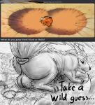  absurd_res animal_genitalia anus balls big_balls big_butt building butt butt_jiggle crater debris dialogue dragon_ball duo english_text fallen_tree feral fluffy fluffy_tail genitals goku hi_res human jiggling looking_back macro male mammal meme nature nature_background plant rear_view rodent savanna sciurid sketch tail text tower tree tree_squirrel tuft yubirb 