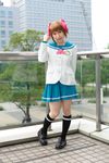  amami_haruka chippi cosplay hairbows highres idolmaster knee_socks kneehighs photo sailor sailor_uniform school_uniform serafuku 