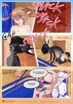 anthro big_ears black_hair blood bodily_fluids canid canine clothed clothing comic dialogue english_text felid fluffy fox fur hair hi_res jeremy_maslin louis_(rukifox) male male_anthro mammal markings page_number pain pantherine riding_crop rukifox skinny_anthro skinny_male speech_bubble striped_body stripes teeth text tiger topless topless_anthro topless_male violence whip wounded yaru_(rukifox) yellow_eyes