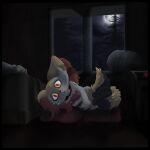 1:1 2026 absurd_res after_rape after_sex ambiguous_anthro ambiguous_gender ambiguous_human anthro bed bedroom bedroom_window braixen canid closed_frown collar comic comic_panel digital_media_(artwork) digital_painting_(artwork) digitigrade dildo disturbed duo english_description fluffy fluffy_chest fluffy_ears fluffy_tail frown furniture generation_6_pokemon hi_res human inside knot knotted_dildo light looking_at_viewer lying male_(lore) mammal moon moonlight mouth_closed nintendo on_side painting_(artwork) pokemon pokemon_(species) poofythedragon sad sex sex_toy solo_focus story tail tail_hug trauma traumatized wide_eyed