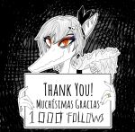 abstract_background alternative_fashion amber_eyes anthro bone bone_frill bust_portrait cavemanon_studios digit_ring english_text eyeshadow fang_(gvh) feathered_wings feathers female fingers frill_(anatomy) front_view goodbye_volcano_high goth gothgator0 hand_tattoo happy hi_res holding_object holding_sign humanoid_hands jewelry ko_op_(game_developer) looking_at_viewer makeup markings medium_hair portrait prehistoric_species pterosaur reptile restricted_palette ring scalie sign skull smile snoot_game solo spanish_text striped_markings stripes text thank_you wedding_ring wings