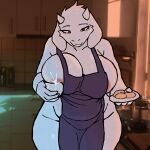 1:1 2026 2_horns 4_fingers :3 anthro apron apron_only areola areola_slip bedroom_eyes big_breasts biped bodily_fluids boss_monster_(undertale) bovid breasts brown_eyes caprine cleavage clothed clothing collarbone colored dairy_products detailed digital_media_(artwork) draw_over eyebrows eyelashes facial_tuft female female_anthro fingers flesh_fang food front_view fur goat hi_res holding_object holding_plate horn lactating looking_down mammal mature_anthro mature_female narrowed_eyes pixelated plate portrait seabassreels seductive shaded slightly_chubby standing thick_thighs three-quarter_portrait toriel tuft undertale_(series) voluptuous_anthro voluptuous_female white_body white_fur wide_hipped_anthro wide_hipped_female