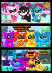 absurd_res anthro aquatic avian baba_chops_(poppy_playtime) bat bird black_body black_fur black_wool blue_body bovid bubba_bubbaphant canid canine canis caprine catnap_(poppy_playtime) chicken comic dogday_(poppy_playtime) domestic_cat domestic_dog elephant elephantid felid feline felis female fight fish fur galliform group hi_res kickinchicken maggie_mako_(poppy_playtime) male mammal mob_entertainment nightmare_critters orange_body phasianid poppy_playtime proboscidean purple_body rabie_baby_(poppy_playtime) rocketlennon shark sheep smiling_critters spanish_text text white_body wool_(fur) yellow_body