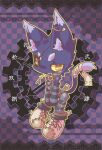 2015 abstract_background ambiguous_anthro ambiguous_gender anthro bone_in_mouth checkered checkered_background cheek_tuft chibi clock clothed clothing collar dipstick_ears dipstick_tail domestic_cat ear_markings eye_patch eyewear facial_tuft felid feline felis fishbone footwear front_view full-length_portrait fully_clothed gear hi_res inner_ear_fluff looking_at_viewer mammal markings mukomizu_kintora multicolored_ears outline paper_clip paper_clip_piercing pattern_background pattern_clothing portrait raised_tail shoes simple_background solo standing striped_clothing stripes tail tail_markings tail_wraps tuft white_clothing white_footwear white_shoes wraps yellow_eyes yellow_outline zipper