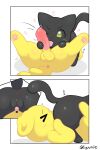 >_< 2026 2:3 2_panel_comic 69_position absurd_res animal_genitalia animal_penis anus assertive_female assertive_feral balls black_body black_fur canid canine canine_genitalia canine_penis canis cel_shading comic cunnilingus digital_drawing_(artwork) digital_media_(artwork) domestic_cat domestic_dog duo erection eyes_closed feet felid feline felis female female_feral female_on_feral female_on_top feral feral_on_feral fur genitals green_eyes hand_on_penis heart_symbol hearts_around_head hi_res hindpaw innie_vulva interspecies licking male male/female male_feral male_on_bottom male_on_feral mammal monotone_body monotone_fur on_bottom on_top one_eye_closed oral paws penile penis penis_lick quadruped rear_view sex sex_shot shaded side_view simple_background tail tongue vaginal vulva whiskers white_background yellow_body yellow_fur zyuuniie