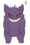 2026 animal_ears arm_tuft blush blush_lines cheek_tuft elbow_tuft facial_tuft female generation_1_pokemon gengar head_tuft hewa nintendo open_mouth open_smile paws pokemon pokemon_(species) pubic_fuzz pupils purple_body red_sclera simple_background slit_pupils smile solo tuft
