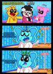 absurd_res anthro avian bird black_body black_fur black_wool blue_body bovid bubba_bubbaphant caprine chicken comic doctor domestic_pig elephant elephantid female fur galliform group hi_res kickinchicken male mammal mob_entertainment phasianid pickypiggy pink_body poppy_playtime proboscidean rocketlennon sheep smiling_critters spanish_text suid suine sus_(pig) text thinking translated white_body wool_(fur) yellow_body
