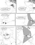 absurd_res angry anthro bed bedroom bodily_fluids claws clothing comic crying dialogue duo english_text facial_hair facial_scar fangs female furniture generation_9_pokemon hi_res human looking_away looking_down male mammal meowscarada nintendo pokemon pokemon_(species) scar scared shirt spicykiwi story tears teeth text thomas_(spicykiwi) topwear tulip_(spicykiwi) yelling