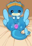 2025 anal anal_penetration anthro anus aquatic balls bedding bedding_background biped blue_body blush blush_lines bodily_fluids butt catfish clothing detailed_anus digital_drawing_(artwork) digital_media_(artwork) dildo dildo_in_ass dildo_insertion facial_markings fish foreskin front_view genitals glans glistening glistening_body hat head_markings headgear headwear hi_res holding_both_legs humanoid_genitalia humanoid_penis looking_at_viewer male male_anthro markings monotone_body mostly_nude mostly_nude_anthro mostly_nude_male muzzle_(marking) object_in_ass penetration penis plantigrade presenting presenting_anus presenting_hindquarters presenting_penis rinrin_(pixiv) sex_toy sex_toy_in_ass sex_toy_insertion shaded shaking soft_shading solo sweat tremble_lines trembling unretracted_foreskin wavy_mouth whiskers