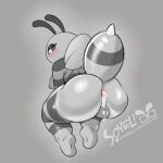 1:1 anthro arthropod bee big_butt bodily_fluids butt cum cum_in_ass cum_inside genital_fluids gynomorph hymenopteran insect intersex presenting presenting_hindquarters solo soyeleyevrows