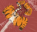 2026 4_fingers 4_toes after_anal after_sex all_fours anthro anthro_on_anthro anus bear big_butt big_penis black_claws black_pawpads black_stripes bodily_fluids bottomless butt claws clothed clothing cum cum_explosion cum_fart cum_from_ass cum_in_ass cum_inside cum_on_back cum_on_butt cum_on_clothing cum_on_ground dreamworks english_text feet felid female fingers fur genital_fluids genitals giant_panda heart_symbol hewa hi_res huge_butt kung_fu_panda mammal markings master_po_ping master_tigress orange_body orange_fur orifice_tugging pantherine pawpads penetration penile penis red_background red_clothing red_topwear red_vest sex simple_background solo striped_body striped_fur striped_markings striped_tail stripes tail tail_markings text thick_thighs tiger toe_claws toes topwear tremble_spikes vest white_body white_fur