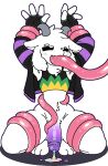 4_fingers 4_toes alpha_channel anthro armpit_sweat_stain asriel_dreemurr asriel_dreemurr_(god_form) belly_tuft black_clothing black_gloves black_handwear black_sclera black_shirt black_topwear bodily_fluids bovid caprine chest_tuft circle_eyebrows clothed clothing colored colored_cum colored_outline crop_top cropped_jacket cum cum_drip digital_media_(artwork) dripping drooling ejaculation eye_bags eyebrows fan_designs feet femboy fingerless_gloves fingers floppy_ears fluffy fluffy_ears full-length_portrait fur gag gagged gagged_drooling genital_fluids genitals gloves goat goat_ears grey_horn hands_above_head handwear head_tuft hi_res horn kneeling light lighting long_ears male mammal navel navel_tuft oral oral_penetration partially_clothed pattern_clothing paws penetration penis pink_tentacles portrait print_clothing print_shirt print_t-shirt print_topwear purple_penis rainbow_cum restrained saliva saliva_string shaded shirt simple_background small_waist solo spread_legs spreading striped_clothing striped_sleeves stripes sweat t-shirt tank_top tentacle_in_mouth tentacle_penetration tentacles thick_thighs toes topwear trancedoutmind transparent_background tuft undertale undertale_(series) unusual_bodily_fluids unusual_cum unusual_genital_fluids white_body white_eyes white_fur wide_hips