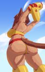 2026 anthro arms_above_head big_breasts big_butt bikini boots breasts brown_hair brown_tail butt clothing cloud domestic_cat felid feline felis female female_anthro footwear fur gameoverse glitch_productions gloves hair handwear hi_res kit_bodega low-angle_view mammal polyhazards portrait raised_arms rear_view shoes sky solo stretching swimwear tail three-quarter_portrait two-piece_swimsuit yellow_bikini yellow_boots yellow_clothing yellow_footwear yellow_gloves yellow_handwear yellow_swimwear