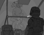 2024 alien anthro anus arm_feathers arm_tuft avian being_watched benji_(artist) bodily_fluids butt canopy clothed clothed_human clothed_male clothing dialogue digital_drawing_(artwork) digital_media_(artwork) digitigrade duo english_text faceless_character faceless_human faceless_male feather_hair feathered_crest feathers female female_anthro fingering full_armor genital_fluids genitals glass halo_(series) head_crest hi_res human in_vehicle kig-yar looking_at_another looking_back looking_back_at_another male male_human mammal masturbation microsoft monochrome nude nude_anthro nude_female on_vehicle pseudo_hair rear_view scalie short_tail sitting sitting_on_glass sitting_on_vehicle t'vaoan tail text translucent tuft vaginal vaginal_fingering vaginal_fluids vaginal_masturbation vehicle voyeur vulva windshield xbox_game_studios xenophilia