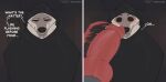 absurd_res animal_genitalia animal_penis anthro big_penis black_clothing black_sclera bodily_fluids canid canine canine_genitalia canine_penis canis cloak clothed clothing death_(puss_in_boots) dialogue dreamworks duo english_text facial_markings front_view fur fuzzy genital_focus genitals glistening glistening_genitalia glistening_penis grey_background grey_body grey_fur head_markings hi_res hood hood_up hooded_cloak kento267 knot knotted_penis looking_at_genitalia looking_at_penis looking_at_viewer male male/male mammal markings mask_(marking) monster mostly_offscreen_character mostly_offscreen_male motion_lines narrowed_eyes offscreen_male penis penis_focus poncho puss_in_boots_(franchise) red_eyes red_penis sheath simple_background smile smirk solo_focus standing surprised sweat teeth text vein veiny_penis wide_eyed wolf yura_kazzarin_(skullmoss)