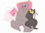 anthro big_breasts big_butt bite black_body black_fur blush body_blush bodysuit breast_play breasts butt cat_tail claws clothing felid feline female female/female food fur genitals google google_doodle grey_body grey_fur group hi_res huge_breasts huge_butt humanoid magic_cat_academy mammal meme momo_(google) nekochan nipple_fetish nipple_play nipples nude nyan_cat nyan_cat_(copyright) overweight overweight_female pawpads pink_nipples pop-tarts pupils rainbow skinsuit slit_pupils sosohipus tail telegram telegram_sticker tight_clothing trio vulva vulva_blush
