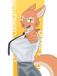3:4 anthro big_breasts big_butt breasts butt canid canine chainsaw_man curvy_figure diane_foxington dreamworks female fox hi_res makima_(chainsaw_man) mammal office office_clothing office_lady pawpads solo the_bad_guys voluptuous zincx