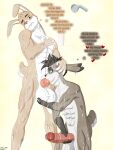 andy_porter anthro ball_fondling balls bathing biceps big_balls big_penis black_hair blush bodily_fluids brown_body brown_fur buckteeth digital_media_(artwork) duo dustin_c english_text erection father_(lore) father_and_child_(lore) father_and_son_(lore) fondling fur genital_fluids genitals grey_body grey_fur hair hi_res humanoid_genitalia humanoid_penis incest_(lore) lagomorph leporid male male/male mammal mathew_porter muscular muscular_anthro muscular_male nude open_mouth oral oral_penetration parent_(lore) parent_and_child_(lore) parent_and_son_(lore) pecs penetration penis penis_in_mouth precum rabbit sex shower shower_head showering simple_background son_(lore) stroking_penis tail teeth text thought_bubble wet wet_body white_body white_fur