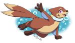2_tails alpha_channel bubble buizel feet female feral fin generation_4_pokemon kerilyn mammal membrane_(anatomy) multi_tail mustelid neckwear nintendo otter pink_eyes pokemon pokemon_(species) smile smiling_at_viewer spread_arms swimming tail toes underwater water webbed_feet webbed_hands