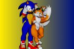 2_tails 3:2 3d_(artwork) anthro blue_body blue_eyes canid canine clothing digital_media_(artwork) duo eulipotyphlan eyewear femboy footwear fox fur gloves goggles green_eyes hand_on_hip handwear hedgehog hi_res male male/male mammal miles_prower mmdinngdonng multi_tail orange_body orange_fur posing_for_picture red_clothing red_footwear red_shoes sega shoes shy_smile smile sonic_riders sonic_the_hedgehog sonic_the_hedgehog_(series) tail thick_thighs wide_hips