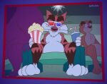 2026 2_fingers 2_toes 3_toes 3d_glasses 4_fingers adventures_from_the_book_of_virtues alternate_version_at_paywall anthro aristotle_the_prairie_dog arm_tuft belly beverage big_belly biped black_eyebrows black_nose black_stripes bobcat brown_body brown_eyebrows brown_fur brown_hooves buffalo chair cheek_bulge cheek_tuft chest_tuft chin_tuft close-up colored container cup curvy_figure darkness digital_drawing_(artwork) digital_media_(artwork) disposable_cup drinking_straw eating elbow_tuft eyebrows eyewear eyewear_only faceless_anthro faceless_character faceless_male facial_tuft feet felid feline fingers flat_colors fluffy fluffy_chest food foot_focus front_view fur furniture gavanzude glasses glasses_only gloves_(marking) ground_squirrel group head_tuft hi_res holding_disposable_cup holding_popcorn holding_soda hooved_fingers hooved_toes hooves humanoid_heel inside knee_tuft leg_markings leg_tuft light lynx male mammal markings messy_eater messy_eating movie_theater multicolored_body multicolored_fur neck_tuft nude nude_anthro nude_male opaque_glasses orange_body orange_fur paws pbs pecs pinup plantigrade plato_the_buffalo popcorn popcorn_bucket pose prairie_dog rodent sciurid scut_tail short_tail shoulder_tuft signature size_difference slightly_chubby slightly_chubby_anthro slightly_chubby_male small_tail socks_(marking) socrates_the_bobcat soda striped_body striped_fur striped_markings striped_straw striped_tail stripes tail tail_markings tan_body tan_fur theater thick_calves thick_eyebrows thick_thighs toes trio tuft two_tone_body two_tone_fur wearing_glasses whiskers white_belly white_body white_feet white_fur white_hands wide_hipped_anthro wide_hipped_male wide_hips yellow_body yellow_fur