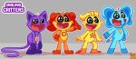 anthro avian bird blue_body bubba_bubbaphant canid canine canis catnap_(poppy_playtime) chicken dogday_(poppy_playtime) domestic_cat domestic_dog elephant elephantid felid feline felis galliform group kickinchicken male mammal mob_entertainment model_sheet orange_body phasianid poppy_playtime proboscidean purple_body rocketlennon smiling_critters yellow_body