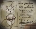 3_toes advertisement anthro barefoot big_breasts big_ears blush bottomless breasts buckteeth butt clothed clothing exposed_breasts feet female fur hi_res mammal mina_(mina_the_hollower) mina_the_hollower mouse murid murine navel notched_ear portuguese_text presenting presenting_breasts rodent scrambledeve solo tail teeth text thick_thighs toes topwear white_body white_fur wide_hips yacht_club_games