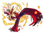  attack beak bird_legs black_feathers blaziken blonde_hair claws colored_sclera commentary feather_hair feathers fire flame_trail flexible full_body furry glowing glowing_eyes high_kick highres horns kickboxing kicking mega_blaziken mega_pokemon multicolored_feathers other_focus pokemon pokemon_(creature) pokemon_focus railroadlion red_feathers roundhouse_kick sharp_toenails single_horn solo split standing standing_on_one_leg standing_split talons toenails white_background wing_ears yellow_eyes yellow_feathers yellow_sclera 