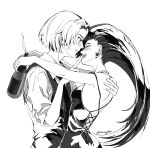  1boy 1girl alcohol blush chinese_commentary closed_eyes commentary_request couple embarrassed finger_to_another's_mouth flirting greyscale hair_slicked_back happy highres james_(pokemon) jessie_(pokemon) jewelry laughing monochrome pokemon pokemon_(anime) pokemon_(classic_anime) ratafee335 seductive_smile smile team_rocket white_background 