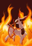  animal_focus arceus arceus_(fire) brown_background colored_sclera commentary derivative_work english_commentary fiery_background fire full_body grapetylenol highres no_humans official_art_redraw pokemon pokemon_(creature) pokemon_focus red_eyes solo yellow_sclera 