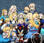  1boy 6+girls :d :o absurdres ace_attorney aged_down alice_(black_souls) alice_(disney) alice_in_wonderland_(disney) alice_margatroid alps_no_shoujo_heidi animal_ears animal_nose apron armie_buff artoria_pendragon_(fate) black_fur black_gloves black_pants black_shorts black_souls blonde_hair blue_bow blue_bowtie blue_dress blue_eyes blue_hairband blue_jacket blue_pajamas blush body_fur bow bowtie braid brooch brown_helmet carrying character_request check_character child closed_mouth color_connection commentary crossed_arms crossover crown crown_braid diana_(pragmata) dress earrings elbow_gloves elsa_(frozen) english_commentary eyelashes eyeshadow fate/stay_night fate_(series) frozen_(disney) furry furry_male gloves goggles green_eyes hair_between_eyes hair_bow hair_color_connection hair_ornament hair_over_one_eye hair_ribbon hairband hand_on_own_cheek hand_on_own_face hands_on_own_hips hedgehog_boy helmet highres jacket jewelry kaiyuki04 klara_sesemann lavenza_(persona_5) long_hair long_sleeves look-alike looking_at_another makeup maria_robotnik mario_(series) marnie_(omoide_no_marnie) medium_hair multiple_crossover multiple_girls multiple_views name_connection off-shoulder_dress off_shoulder omoide_no_marnie on_wheelchair open_mouth own_hands_together pajamas pants parted_lips persona persona_5 phoenix_wright:_ace_attorney_-_spirit_of_justice piggyback pink_sash plaid_clothes plaid_vest pleated_skirt pointy_ears pragmata princess_zelda puffy_short_sleeves puffy_sleeves purple_eyes purple_eyeshadow rabbit_hair_ornament red_eyes red_fur red_hairband red_ribbon resident_evil resident_evil_2 resident_evil_2_(remake) ribbon rosalina saber_(fate) sad sash shadow_the_hedgehog sherry_birkin shirt shoes short_hair short_sleeves shorts sidelocks sitting skirt smile sonic_(series) standing star_(symbol) star_earrings tears the_legend_of_zelda the_legend_of_zelda:_breath_of_the_wild touhou vest violet_evergarden violet_evergarden_(series) wheelchair white_gloves white_shirt white_shoes world_masterpiece_theater yellow_eyes 