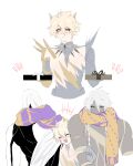  +++ 1other 2boys :< ^_^ abs absurdres animal_ear_fluff animal_ears armor black_bodysuit black_ribbon blonde_hair blush bodysuit box braid cape cat_ears closed_eyes closed_mouth collarbone commentary covered_mouth cracked_skin dark_skin eliice131 english_commentary fang gauntlets gift gift_box hair_between_eyes half-closed_eyes hands_up happy height_difference highres holding holding_box honkai:_star_rail honkai_(series) kemonomimi_mode long_hair long_hair_between_eyes looking_at_another looking_at_viewer looking_up low-braided_long_hair low-tied_long_hair male_focus multiple_boys multiple_views muscular muscular_male nanook_(honkai:_star_rail) notice_lines open_mouth other_focus pauldrons pectorals phainon_(honkai:_star_rail) phainon_(khaslana)_(honkai:_star_rail) purple_scarf ribbon scarf short_hair shoulder_armor simple_background single_gauntlet single_pauldron skin_fang smile tongue twin_braids upper_body very_long_hair white_background white_cape white_hair white_ribbon yellow_eyes yellow_scarf zephyro 