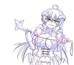  @_@ absurdres ahoge artist_name breastless_clothes breasts commentary_request corset cosplay crossed_bangs demon_horns demon_wings facial_mark hands_up highres hiwamura_hiyori holding holding_riding_crop horns large_breasts long_hair looking_at_viewer magia_baiser magia_baiser_(cosplay) mahou_shoujo_ni_akogarete navel open_mouth pasties riding_crop rpghunter signature simple_background star_(symbol) star_pasties stomach sweatdrop white_background wings yowa_yowa_sensei 