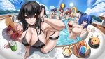  6+girls absurdres aegir_(azur_lane) alternate_costume azur_lane ball beachball bikini black_bikini black_hair blue_hair blue_sky breasts can champagne_flute cleavage cloud cloudy_sky collarbone creator_connection cup demon_horns drink_can drinking_glass gold_bikini green_eyes hat highres holding holding_ball holding_beachball honolulu_(azur_lane) horns large_breasts looking_at_viewer manjuu_(azur_lane) multiple_girls open_mouth pola_(azur_lane) pool poolside porko purple_eyes red_bikini red_eyes red_hair sky soda_can st._louis_(azur_lane) sun sun_hat surcouf_(azur_lane) swimsuit taihou_(azur_lane) twintails water white_bikini white_hair yellow_eyes zara_(azur_lane) 