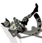  alpha_channel anthro arm_support breasts cat feline female kung_fu_panda legends_of_awesomeness legs_up long_tail looking_at_viewer lying mammal nude on_back plain_background pose purple_eyes solo song song_(character) transparent_background unrealfox 