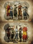  2012 4girls 6+boys aang animal arm_on_another's_shoulder armor arms_behind_back arrow_(symbol) arrow_tattoo asami_sato avatar_legends bald bare_shoulders barefoot beard black_hair blind blue_tattoo bolin boots burn_scar cardinal_(animal) coat column_lineup company_name cropped crossed_arms dark-skinned_female dark-skinned_male dark_skin dated english_text eyeshadow facial_hair ferret fire_ferret forehead_tattoo full_body fur-trimmed_coat fur-trimmed_pants fur-trimmed_skirt fur_trim green_hairband green_shirt hair_between_eyes hair_bun hair_tubes hairband head_tattoo highres joaquim_dos_santos katara korra lemur lemur_ears lemur_tail lineup lipstick long_hair makeup mako_(avatar) map map_background momo_(avatar) monk multiple_boys multiple_girls nickelodeon official_art pabu_(avatar) pants ponytail promotional_art purple_eyeshadow red_lips red_panda red_sash sash scabbard scar scar_on_face sheath sheathed shirt short_hair single_hair_bun skirt smile sokka sword tattoo tenzin_(legend_of_korra) the_legend_of_korra thick_eyebrows third-party_source toned toned_female toph_beifong torn_sleeve weapon zuko 
